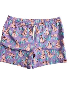 Chubbies Tiger Swim Trunks Shorts Men's XL Purple Performance Resort Beach Lined